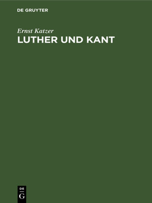 cover image of Luther und Kant